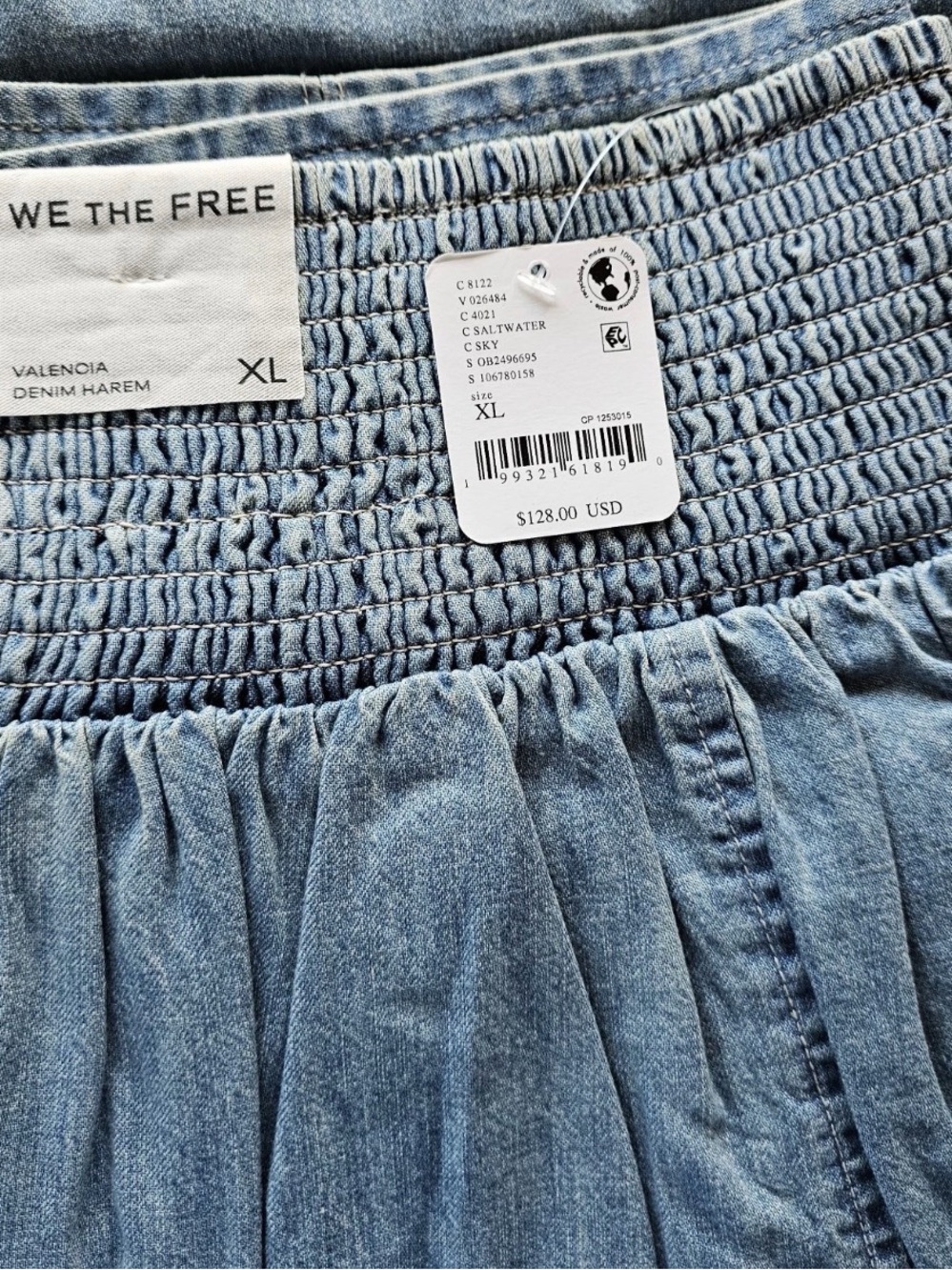 We The Free Light Blue Denim Harem Wide-Leg Pants - Picture 6 of 10